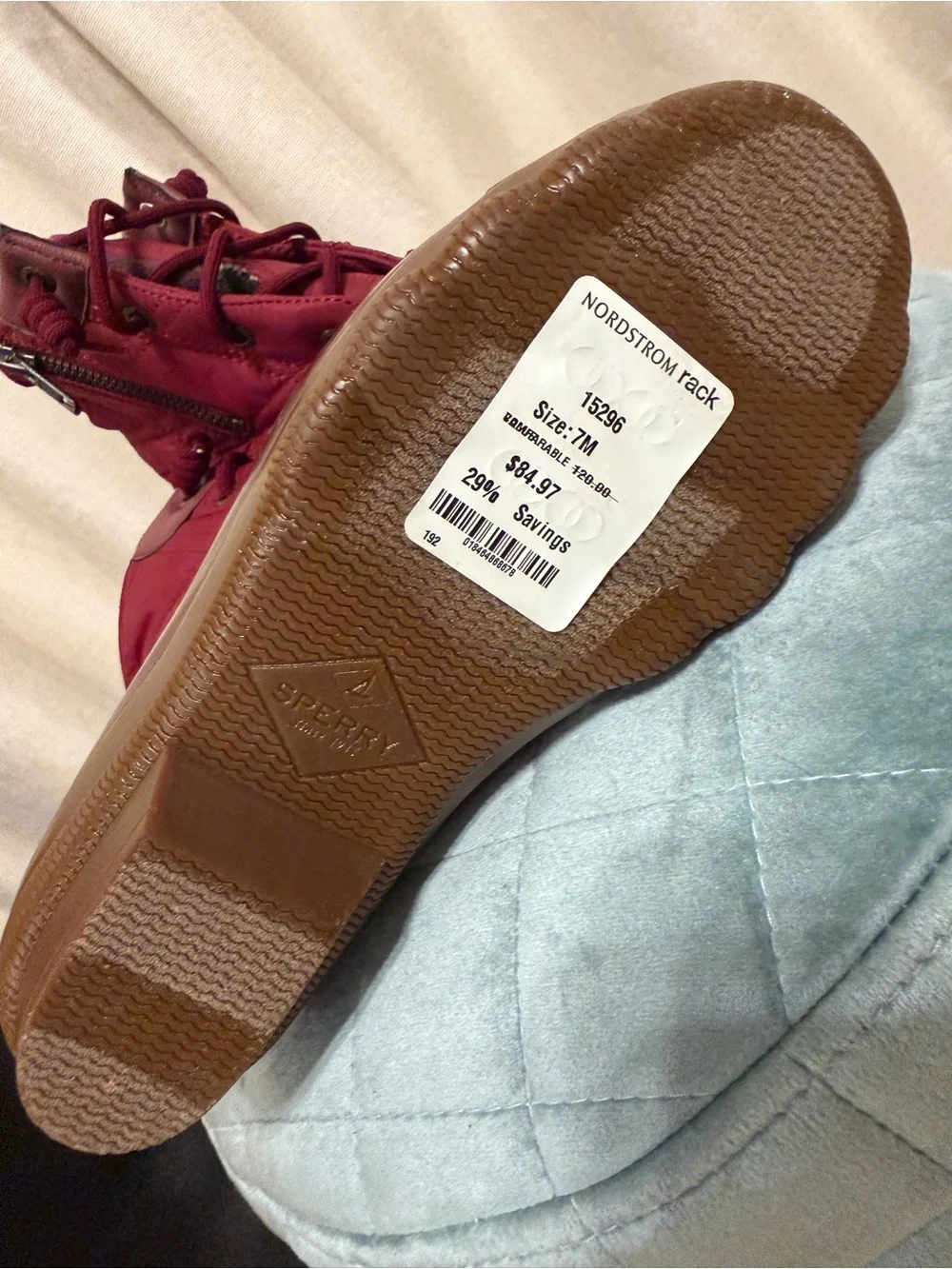 Sperry Burgundy and Brown Waterproof Duck Boots